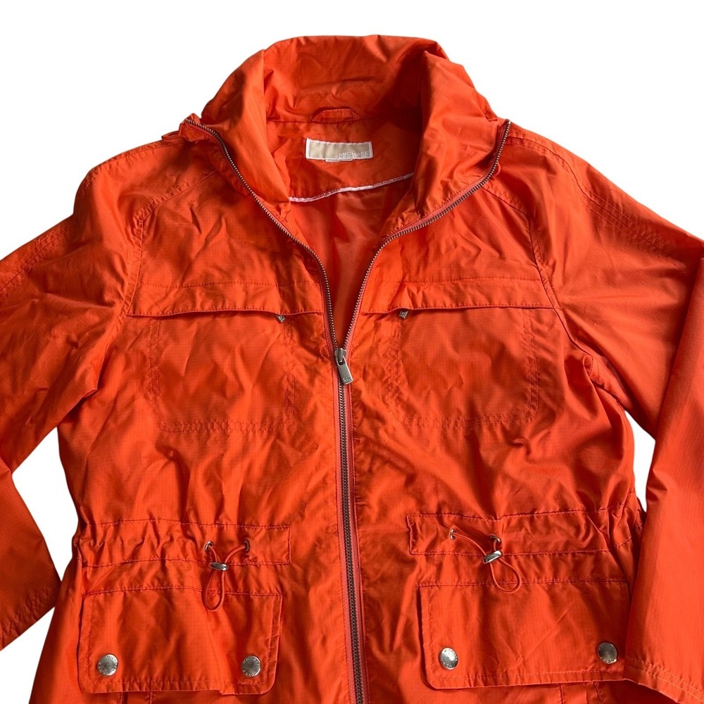 Michael Michael Kors Orange Utility Anorak Jacket Womens Packable Windbreaker